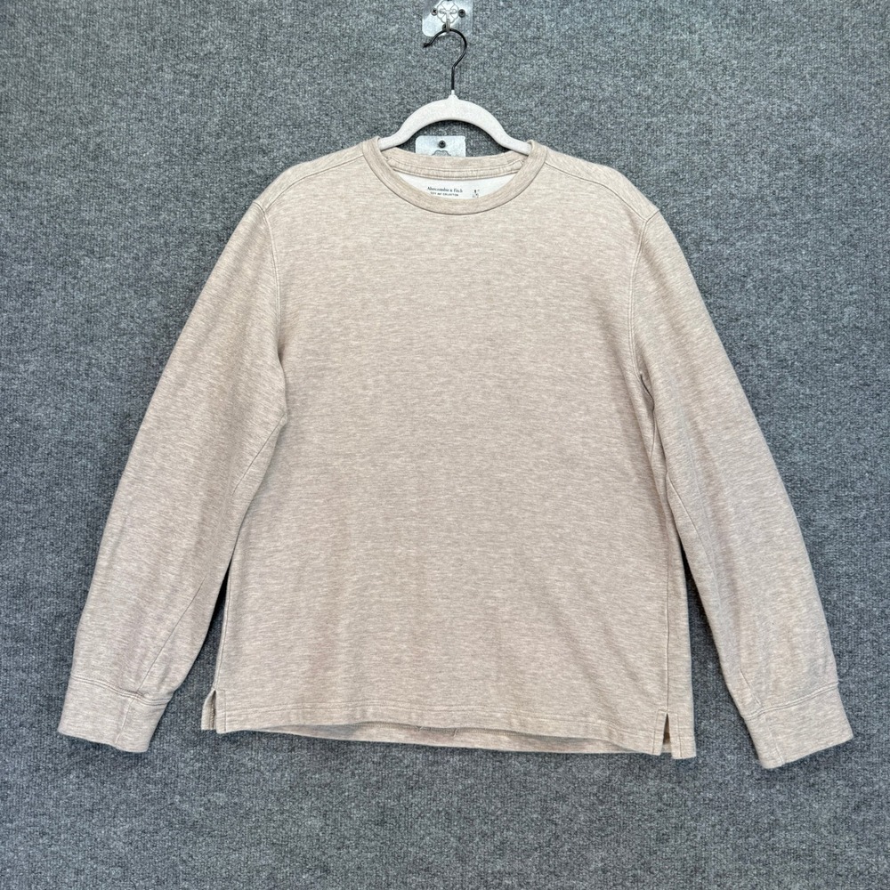 Abercrombie & Fitch Sweatshirt‎ Mens Small Tan Soft A&F Oversized Crew Pullover